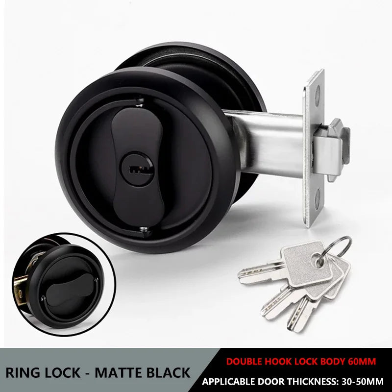 304 Stainless Steel Invisible Door Lock Hidden Lock Invisible Lock Background Wall Sliding Door Lock Double Hook Anti-theft Lock