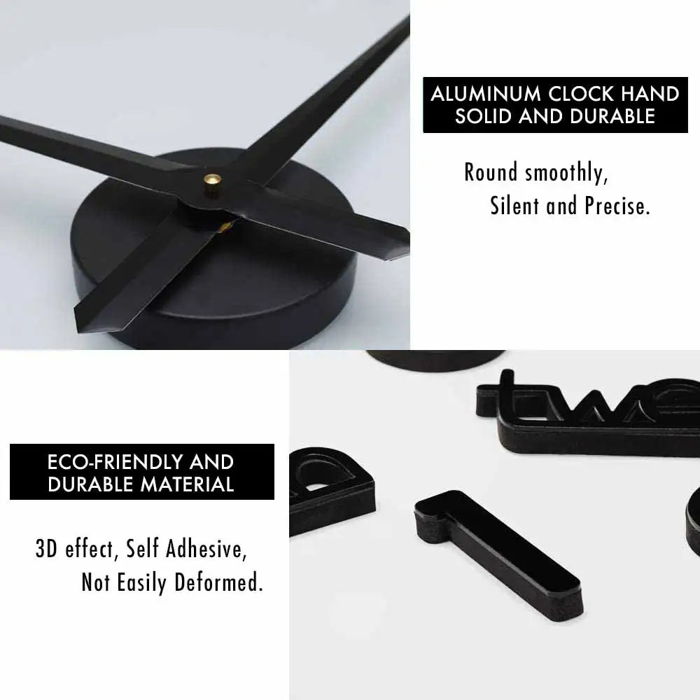 MCDFL 3D Large Wall Clock Self Adhesive Acrylic Mirror Stickers Giant Watches Timepiece Decoration Living Room for Home Interior