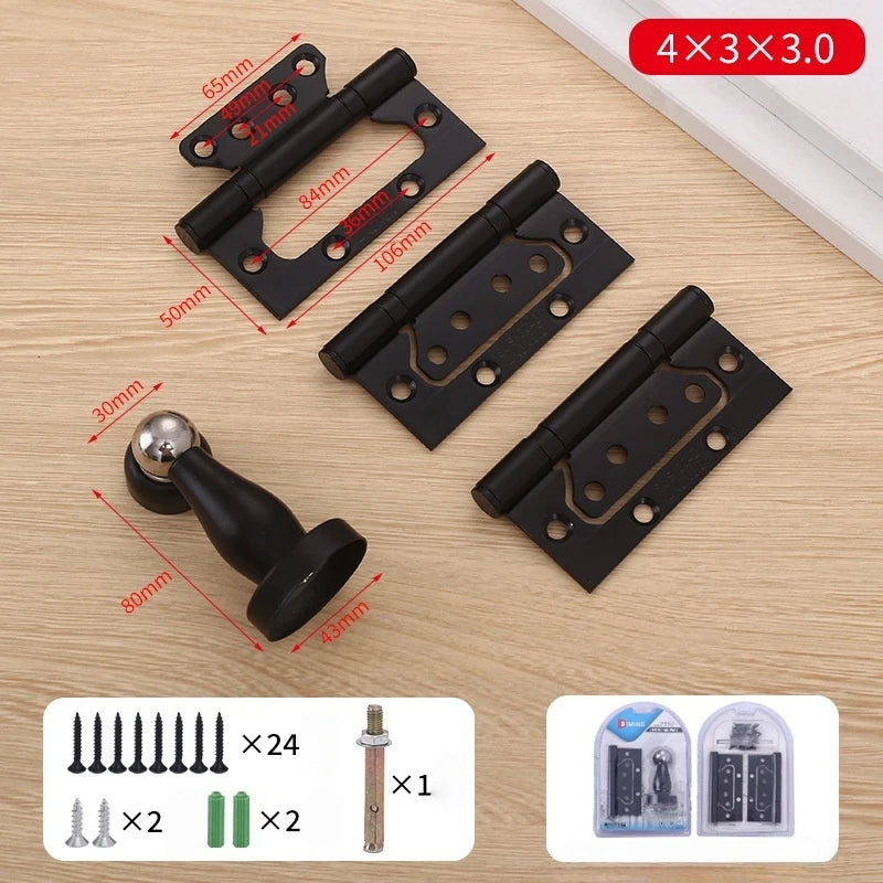 Stainless Steel Parent-Child Hinge, Door Suction Hinge Three-in-one, No Grooves Required, Wooden Door Silent Hinge, Hardware