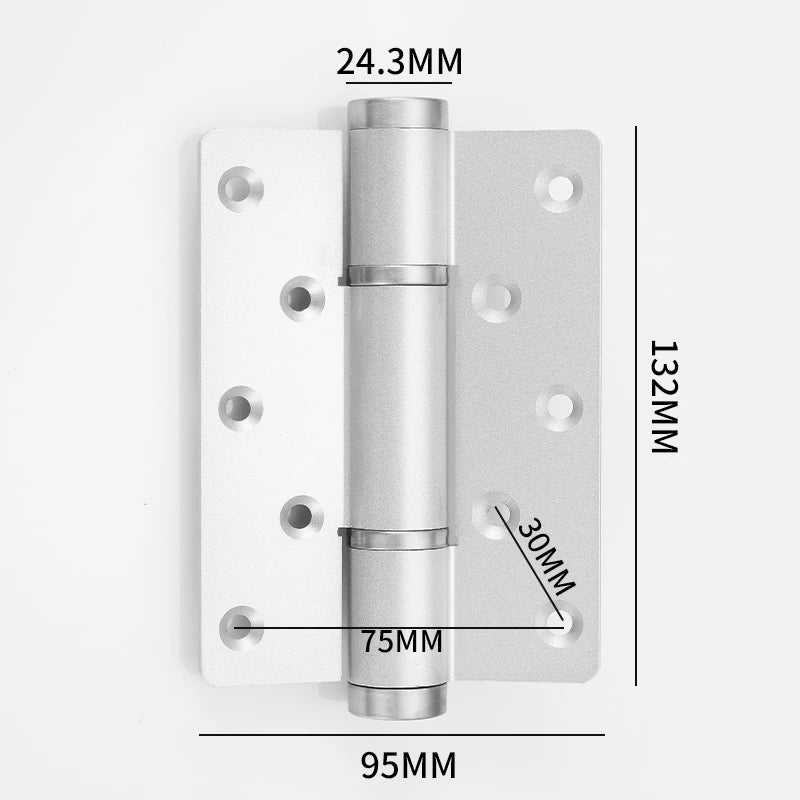 5-inch Hydraulic Damping Buffer Hinge Aluminum Alloy Flat Opening Hinge Automatic Door Closer Multifunctional Door Hardware