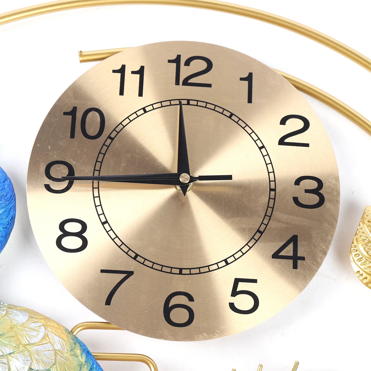 Creative Metal Wall Clock Modern Style Wall Watch Clock Peacock Shaped Wall Clock Silent Clock