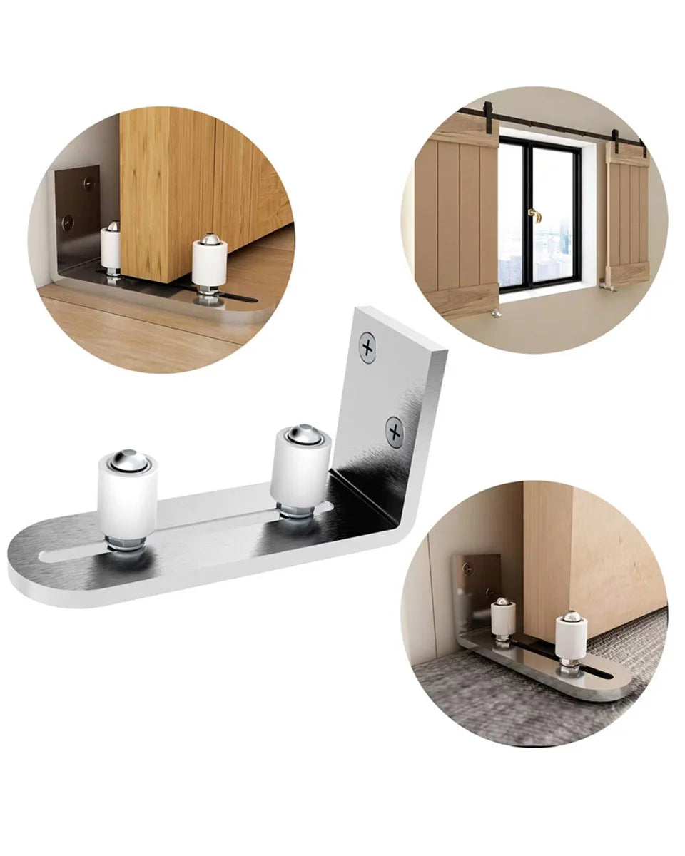 Stainless Steel Swing Stop Anti-shaking Door Stop Barn Door Double Pulley Lifting Rail Push Pull Accessories Ground Guide Hardwa