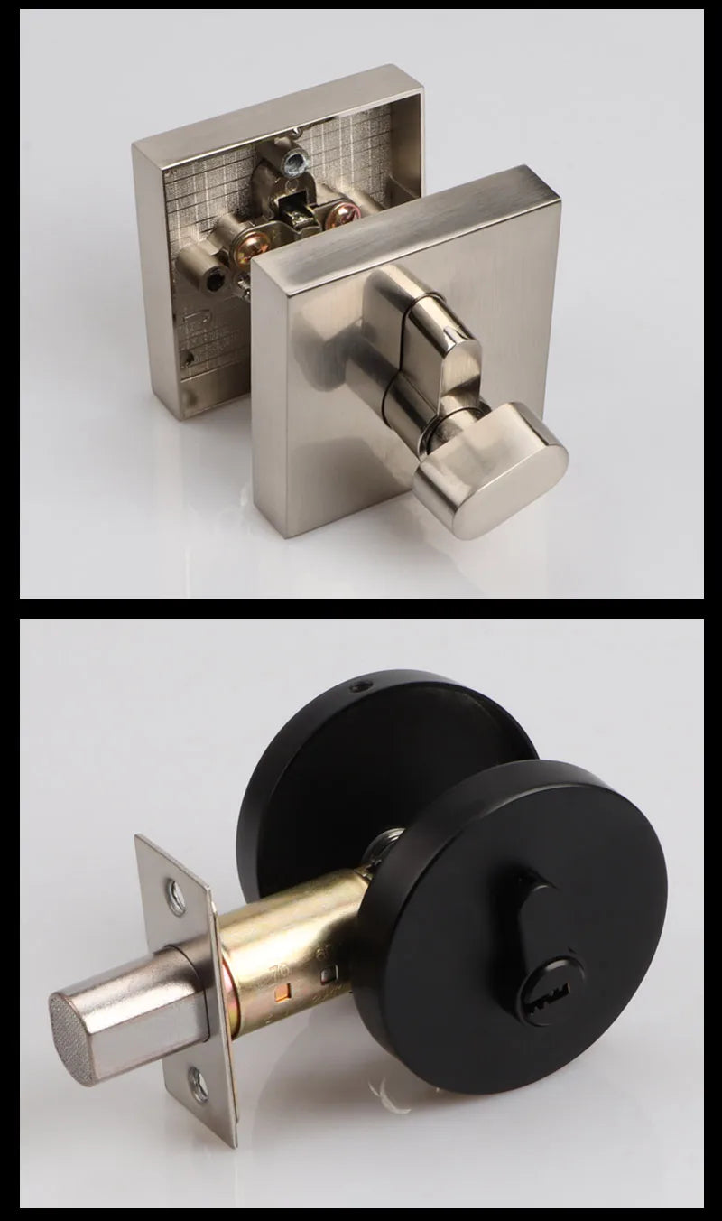 Zinc Alloy Deadlock Invisible Exit Square Door Lock Indoor Bedroom Passage Auxiliary Lock Door Single Tongue Hidden Lock