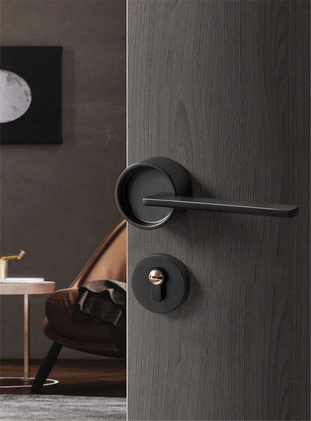 Luxury Silent Door Lock Bedroom Door Handle with Lock Interior Security Door Handle Lock Cylinder Security Mute Split Door Locks