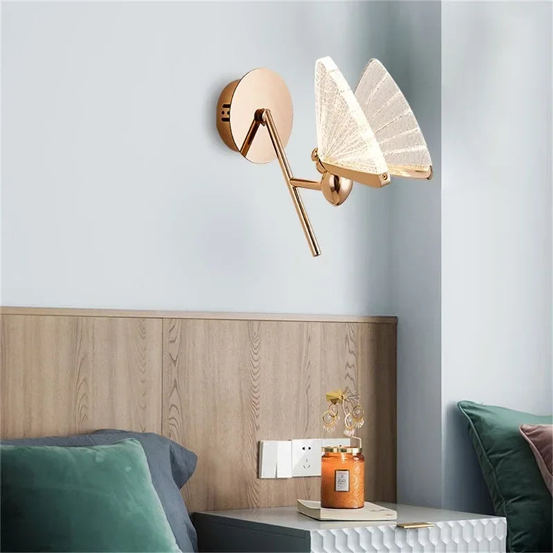 TEMAR Nordic Creative Butterfly Wall Lights Sconces Modern LED Lamps Fixtures Decorative for Home