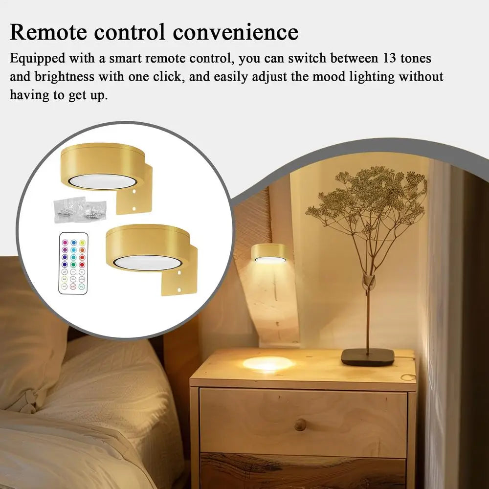 LED Magnetic Wall Sconce Lights Wall Mounted Lamp with Remote Control 13-Color RGB Painting Art Display Light Dimmable
