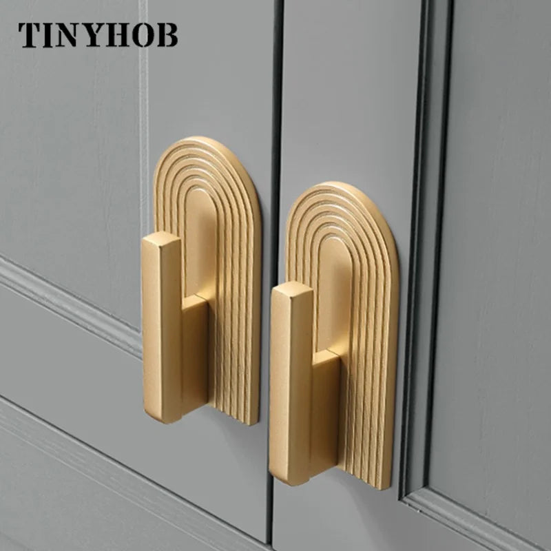 Golden Cupboard Door Handle Modern Minimalist Wardrobe Door Knob Drawer Knobs Shoe Cabinet Handle Furniture Handle
