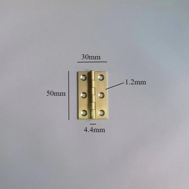 10 Pcs/Bag Brushed & Sealed Brass Hinges Jewelry Box Door Kitchen Cabinet Door Copper Hinges Small Box Exquisite Hinges