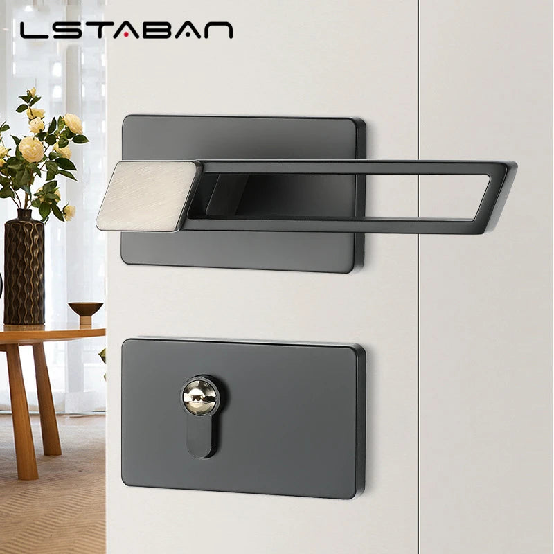 Interior Zinc Alloy Silent Anti-theft Door Lock Security Mute Door Handle Split Locks Home Renovation Hardware Accessories