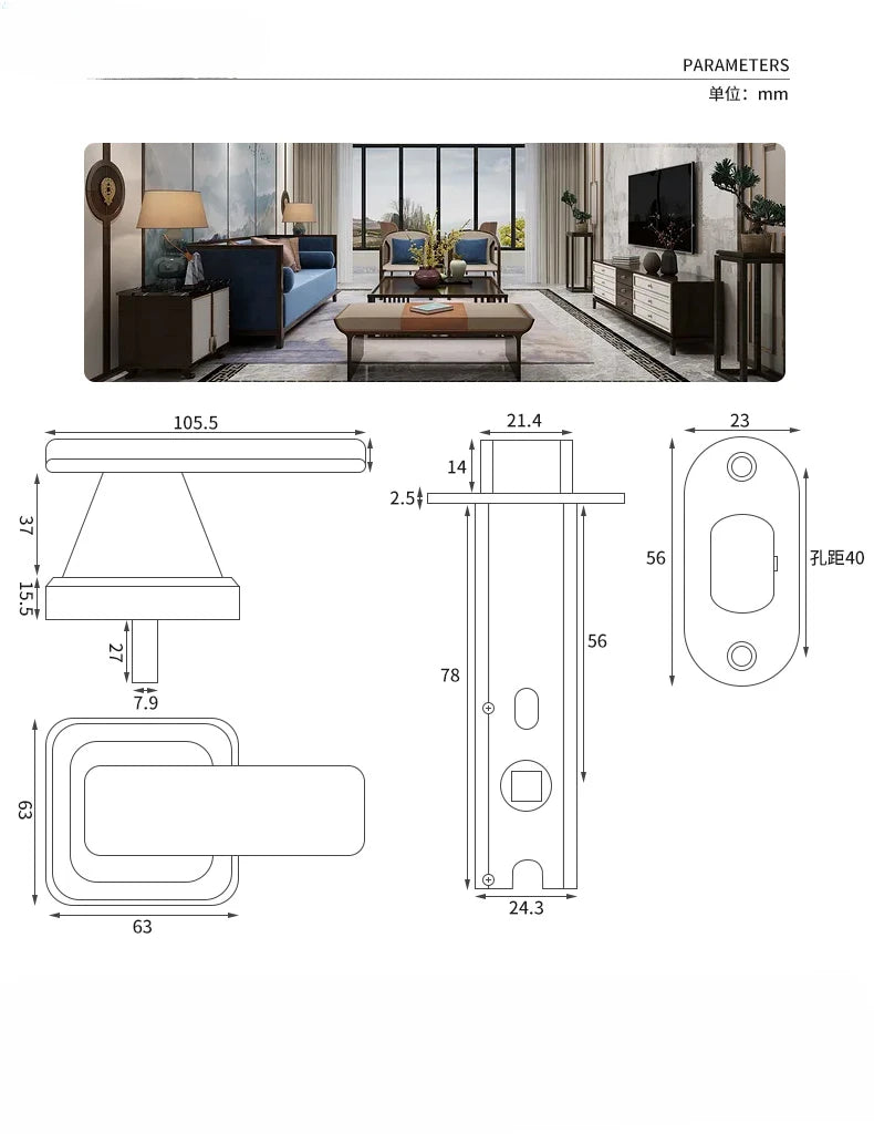 Lowest price invisible door handle anti backlock wooden door hidden door single side lock withkey hidden lock furniture hardware