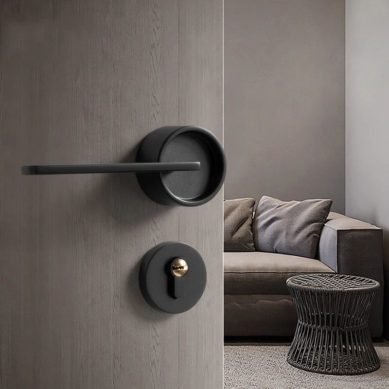 Luxury Silent Door Lock Bedroom Door Handle with Lock Interior Security Door Handle Lock Cylinder Security Mute Split Door Locks