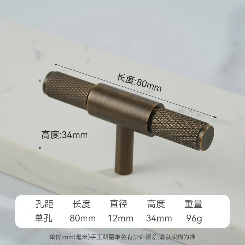 Antique Bronze Color Door Knobs Solid Brass New Chinese Style Furniture Hardware Concealed Pull Handle for Cabinet Drawer Door