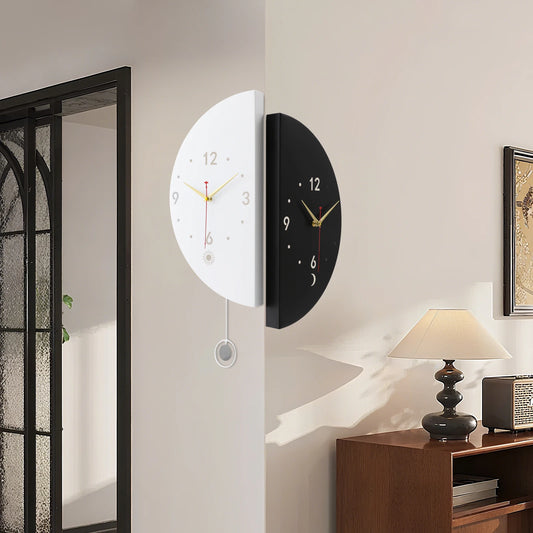 Wall Clock Decoration, Double-sided Corner Wall Clock, Modern Wall Clock，Wall mounted clock，bookstores, flower shops，living room