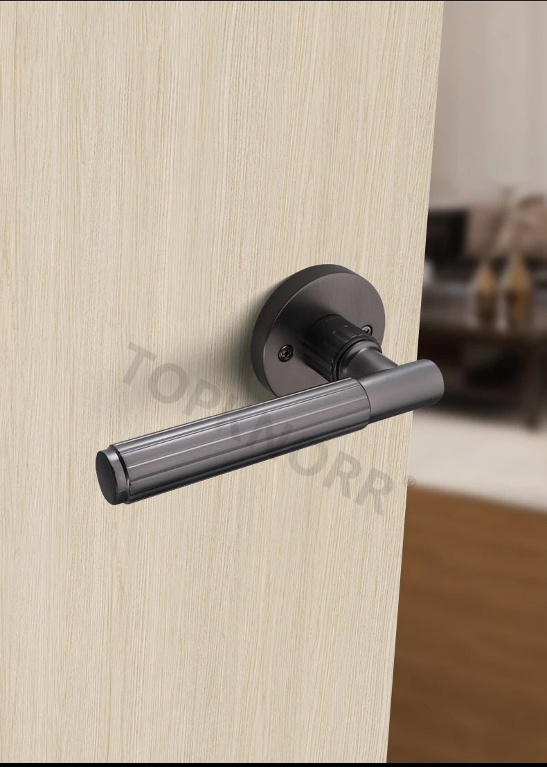 Bedroom Black Door Lock Magnetic Mute Lock Indoor Wooden Door Lock Bathroom Household Simple Door Handle Locks Handles Interior