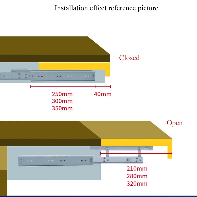 Heavy Pull Out Pop Up Slide Rail Supporting Bracket Furniture Table Top Conceal Folding Leaf Extension Slide Rail