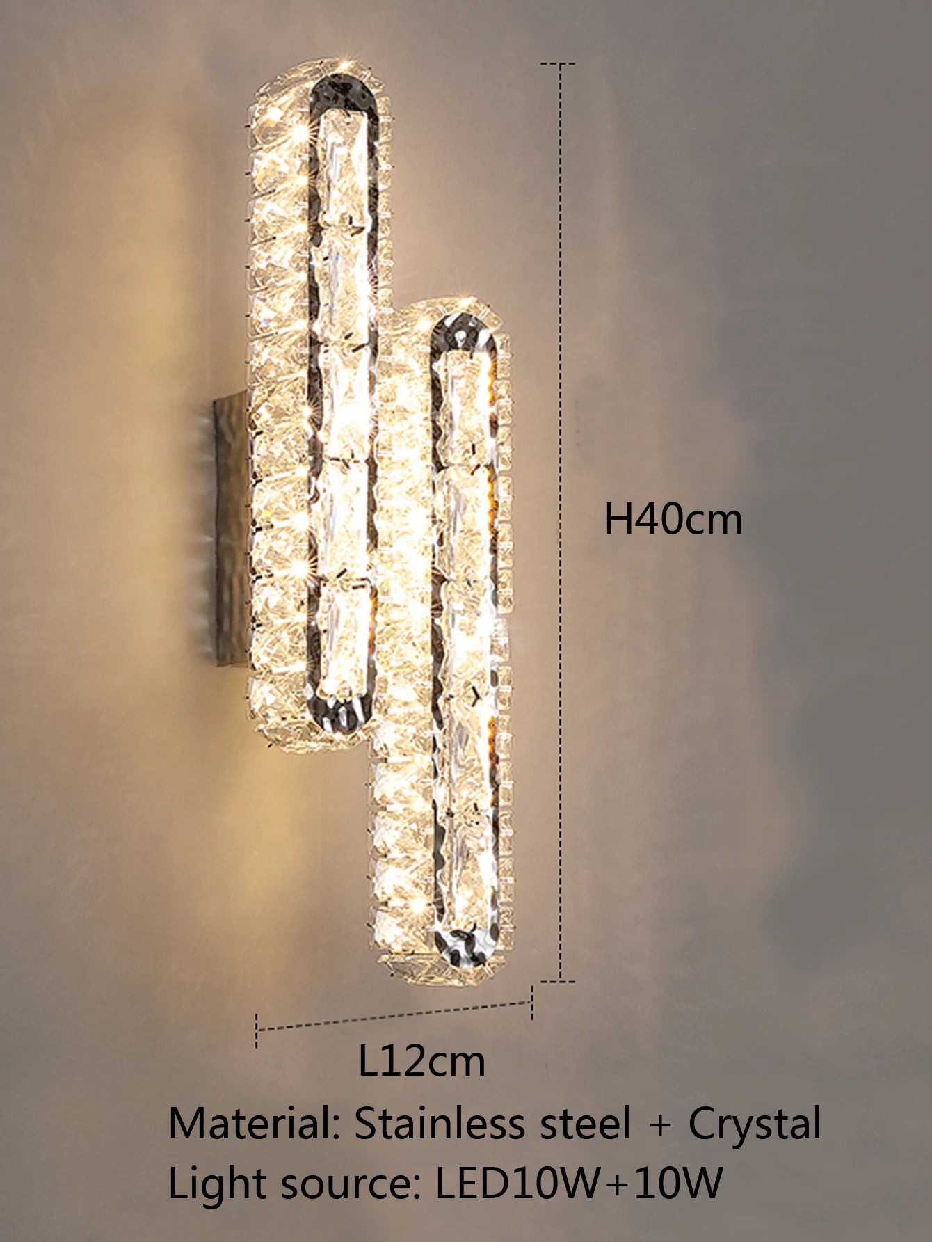Gold/Silver Wall Lamp crystals strip interior wall light for living room background bedside corridor decoration wall