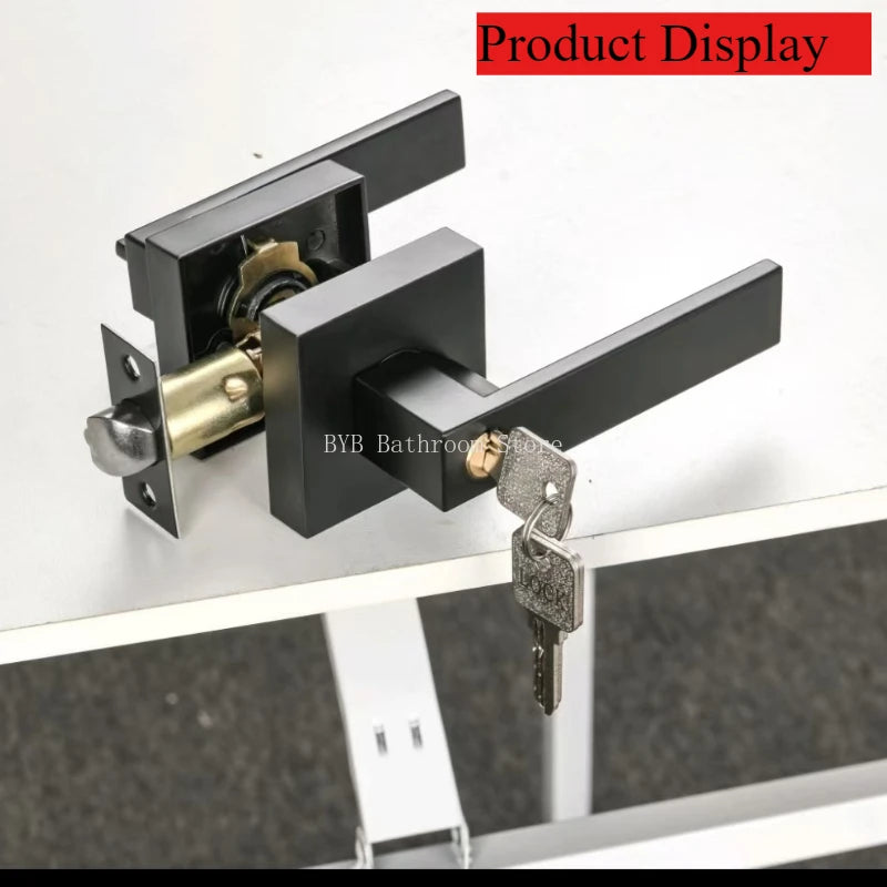 Premium Black Door Handle Lock for Bedrooms - Only $23.03