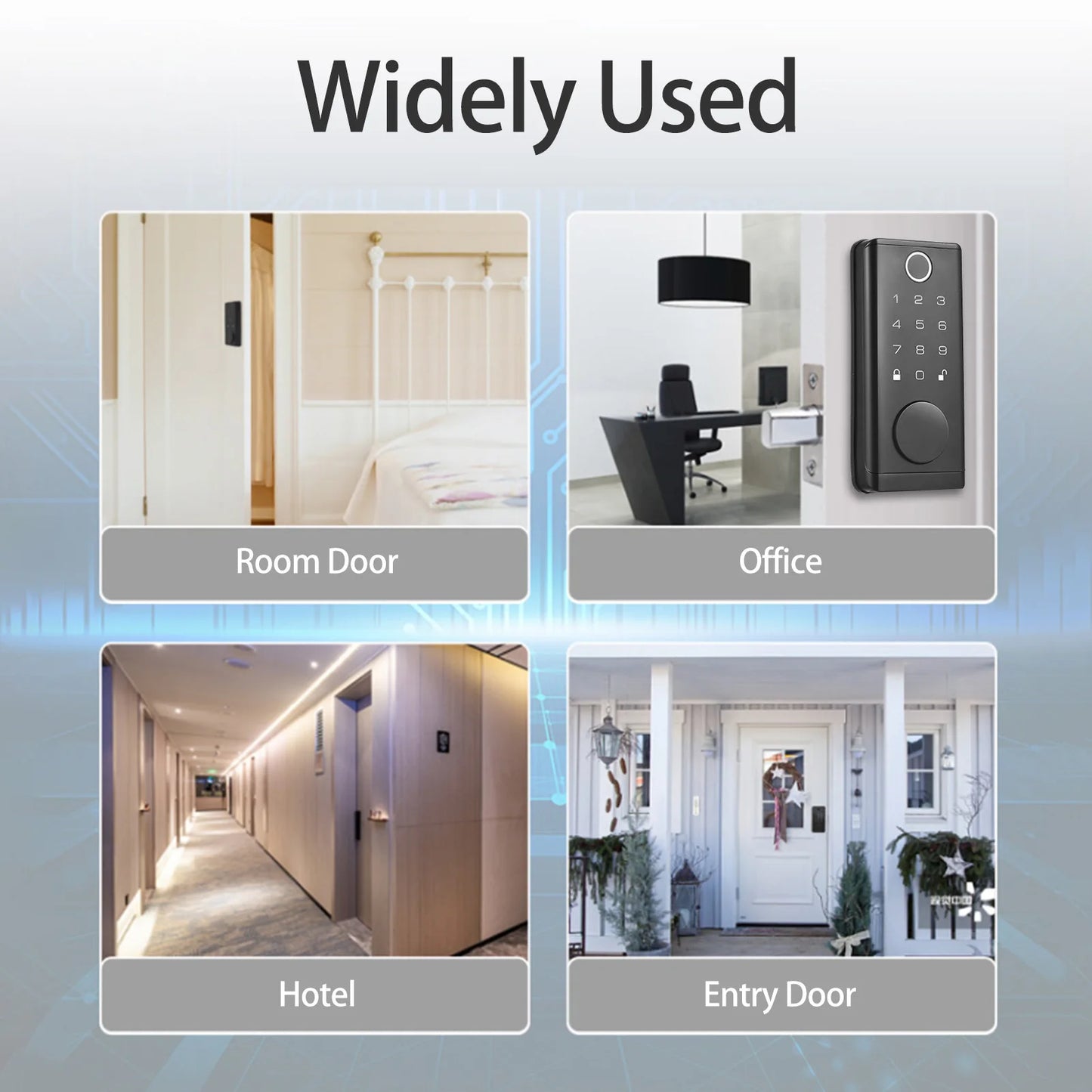 Smart Fingerprint Door Lock for Front Door Electronic Keyless Entry Door Lock Deadbolt with Handle Set Keypad Door Lock