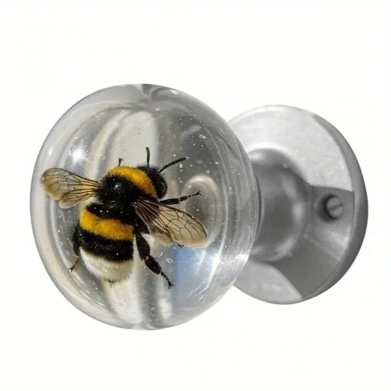 Bee Decorative Door Knob -  Round Resin Door Handle,Artistic Natural Style Decoration, Suitable for Bedrooms, Cabinets