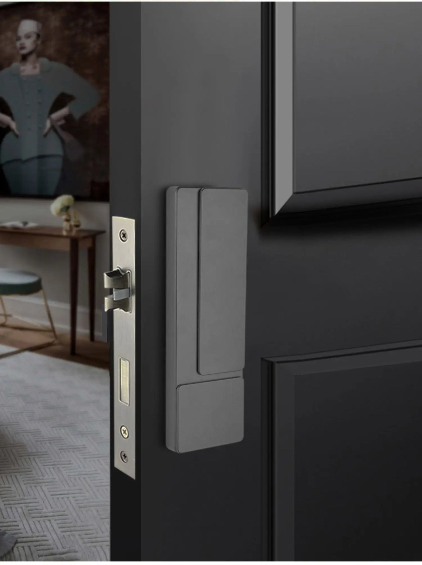 Advanced Security Lock, Invisible Lock, Indoor Bedroom, Bathroom Door Lock, Ultra-thin Silent Magnetic Suction, No Handle Lock