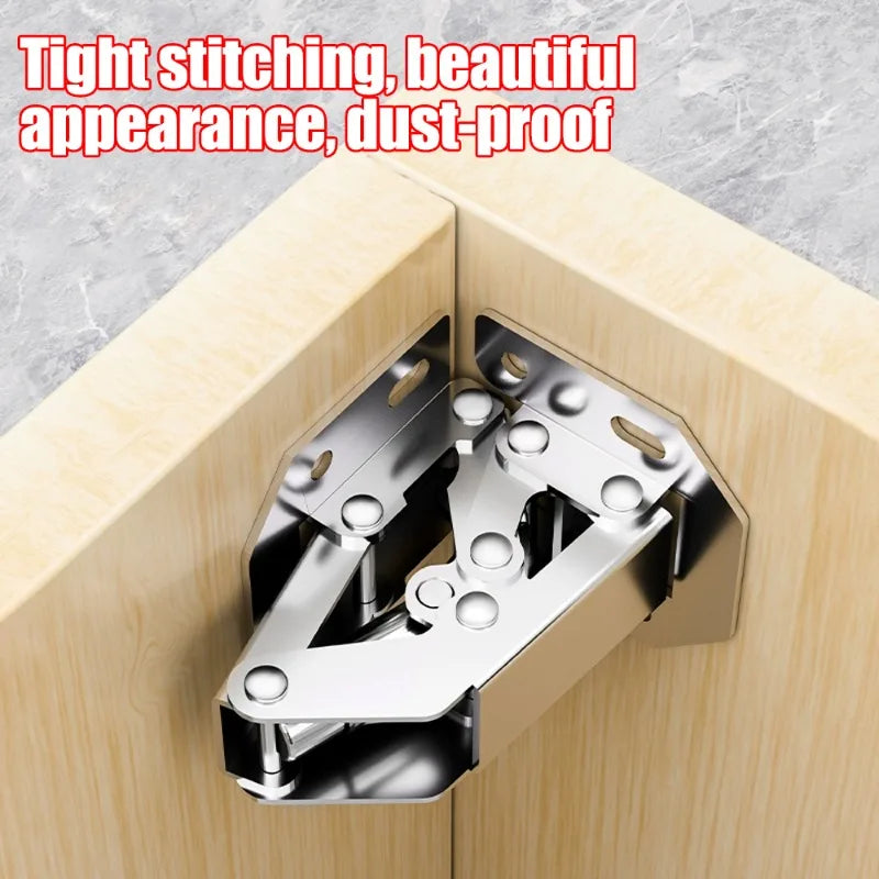 10/2PCS 90 Degree No-Drilling Hole Stainless Steel Cabinet Hinges - Buffer Hinge for Home Kitchen Furniture Hardware