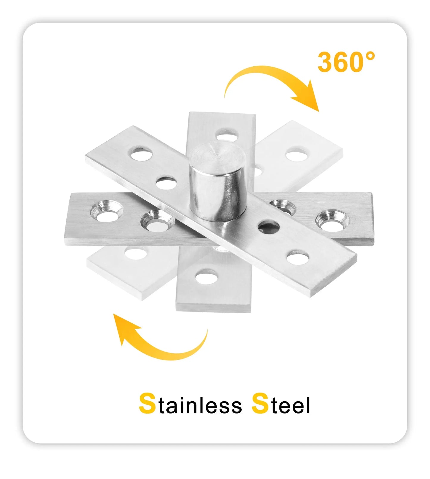 Stainless Steel Pivot Hinge Central and Offset-Axes Rotating Hinge 360 Degree Door Concealing Up Down Shaft for Wooden Doors