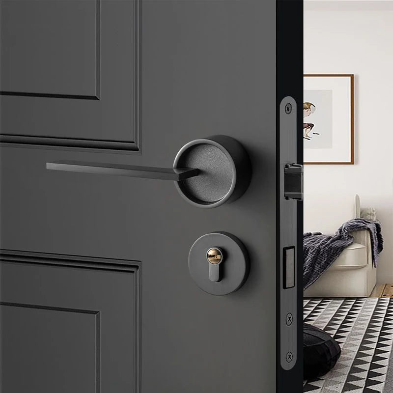 Luxury Silent Door Lock Bedroom Door Handle with Lock Interior Security Door Handle Lock Cylinder Security Mute Split Door Locks