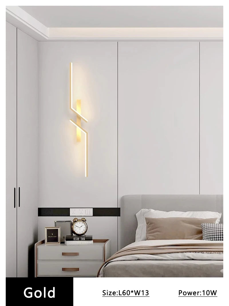 Modern LED Wall Lamp Minimalist Led 13W-18W Light Bedroom Bedside Long Strip Wall Sconces Living Room Home Indoor Lighting