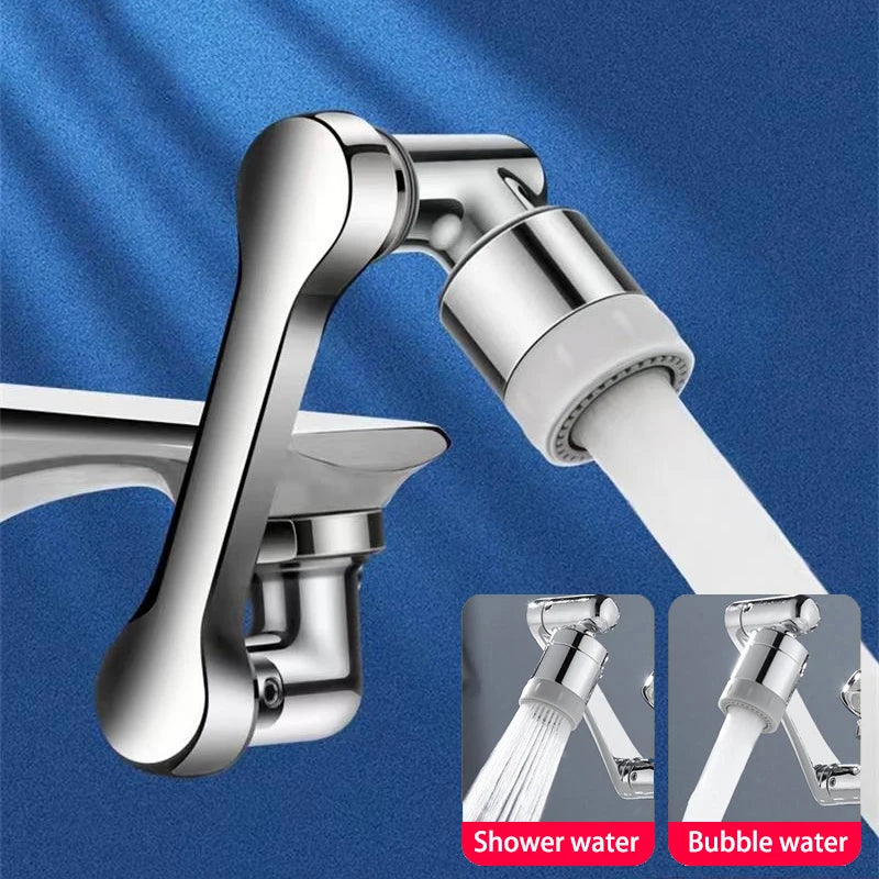 1080° Rotating Bathroom Faucet Extender with Two Spray Modes in Chrome Finish