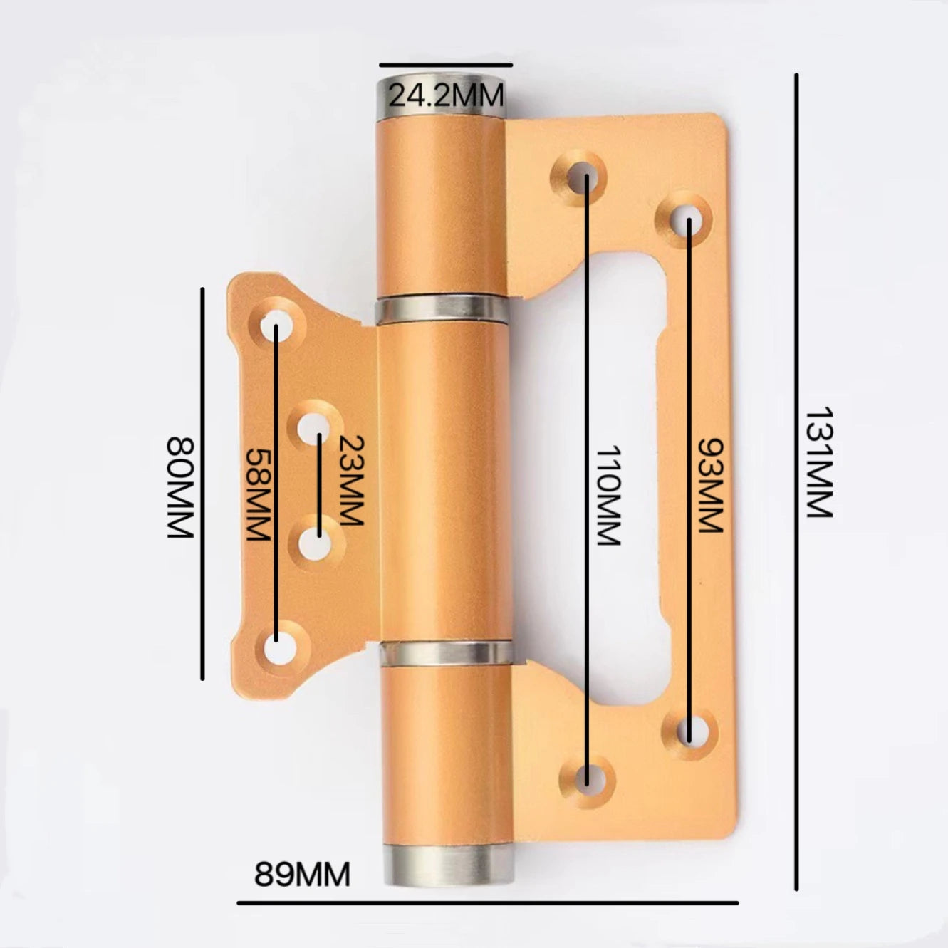5-inch Hydraulic Damping Buffer Hinge Aluminum Alloy Flat Opening Hinge Automatic Door Closer Multifunctional Door Hardware