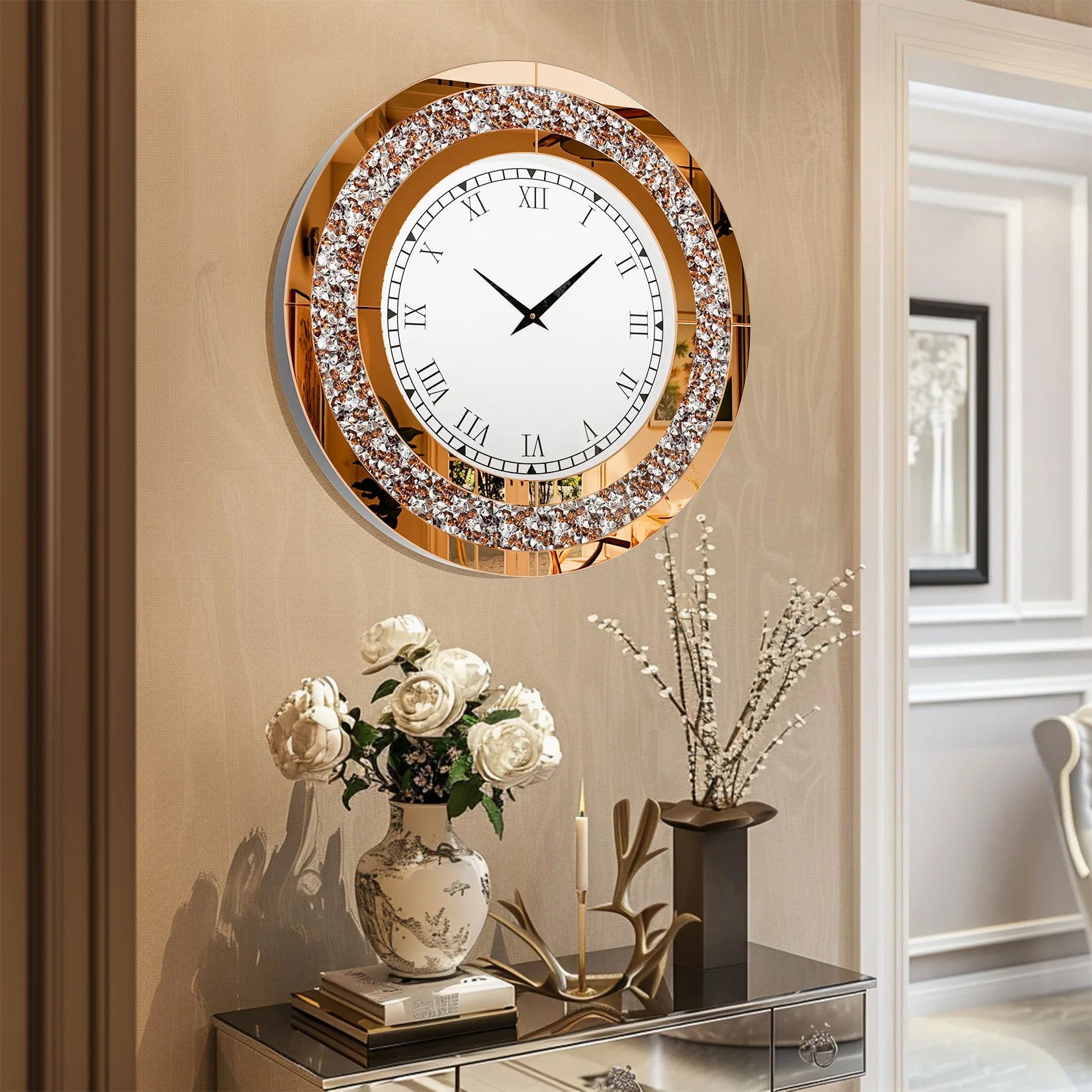Exclusive 24" Mirrored Wall Clock | Save 20% - Shop Now