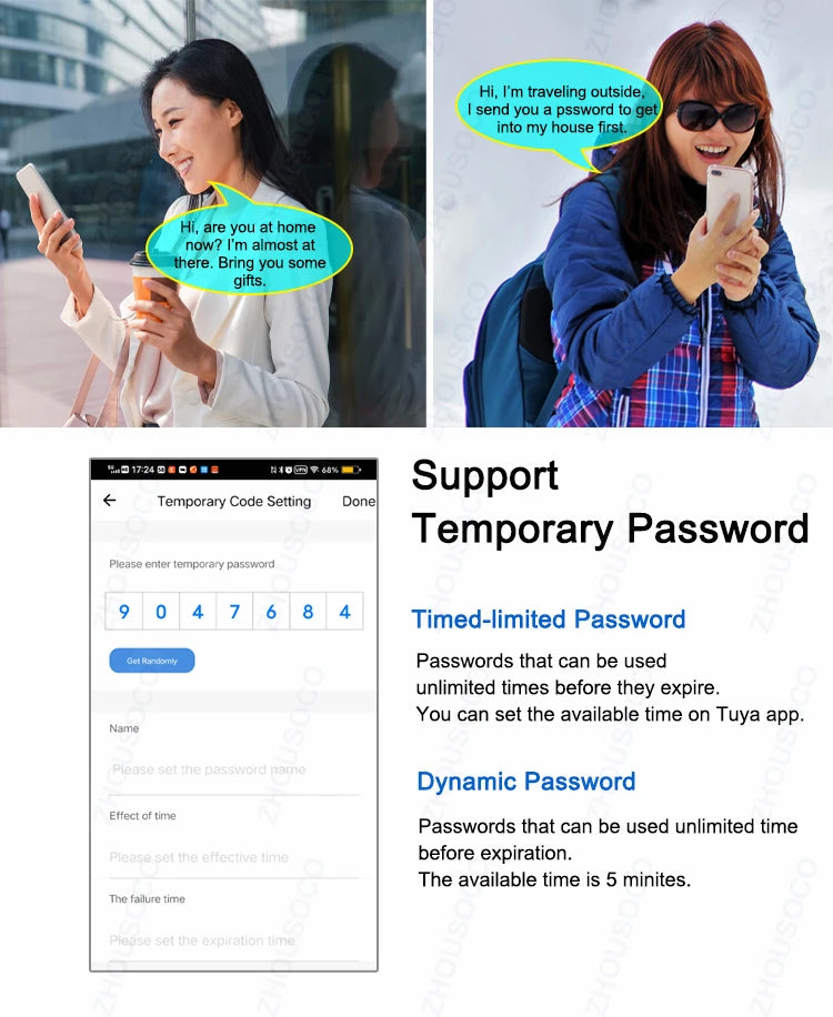 Fingerprint Lock Waterproof Tuya Wifi Remote Control Bluetooth TTLock App Card Digital Code Keyless Electronic Smart Door Lock