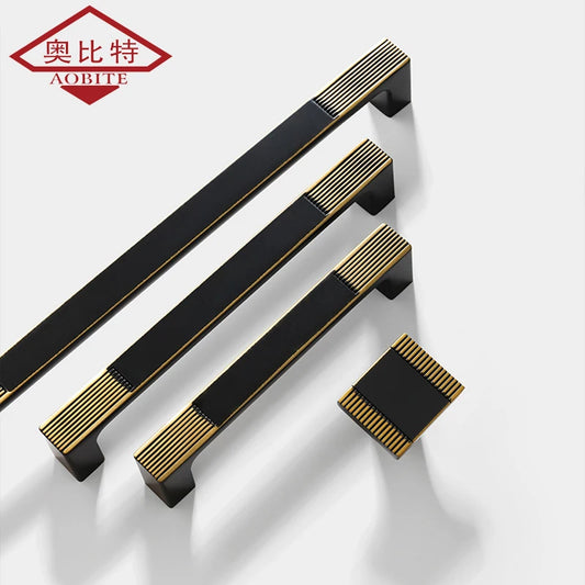 AOBT Chinese Furniture Handles Modern Cupboard Dressers Brass Gold Kitchen Cabinet Door Handles Closet Drawer Knobs Hardware