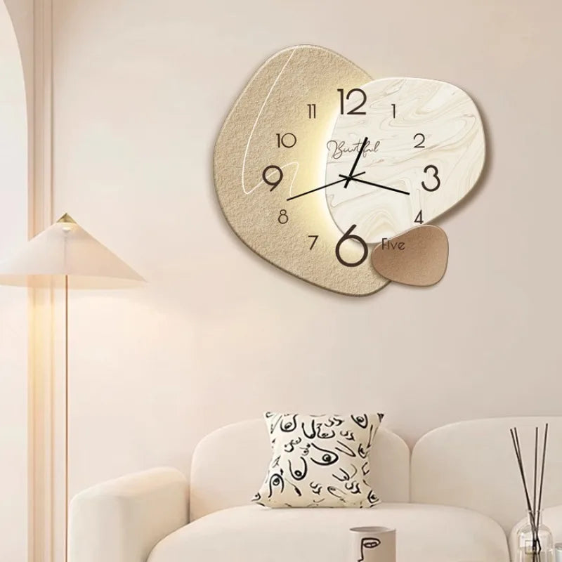 Modern Nordic Wall Painting Light Easy to Read High-end Digital Wall Clock Decorative Wall Hanging Clock Restaurant