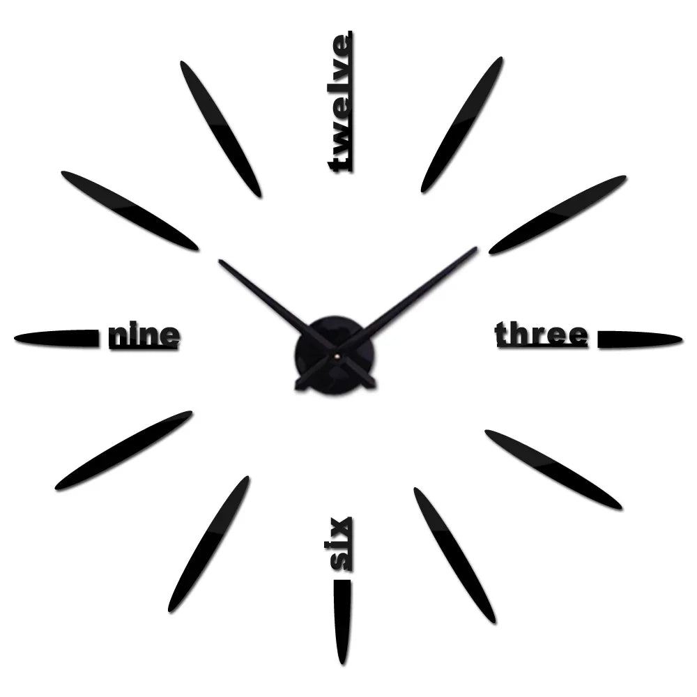 New fashion 3d wall clock reloj de pared quartz watch brief diy clocks living room large stickers decorative horloge murale