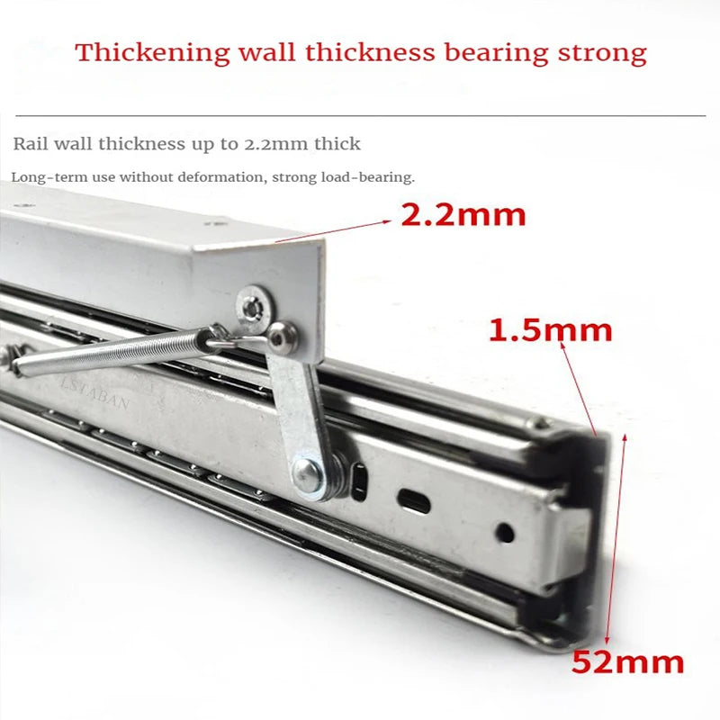 Heavy Pull Out Pop Up Slide Rail Supporting Bracket Furniture Table Top Conceal Folding Leaf Extension Slide Rail