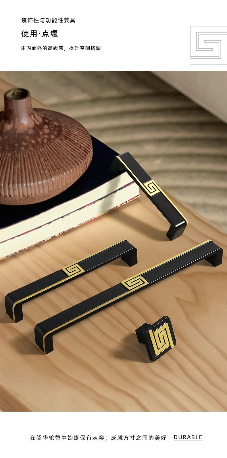 AOBT Brass Furniture Handles Nordic Fresh Chinese American Gold/Black/Bronze Cabinet Door Drawer Wardrobe Dresser Pulls Knobs