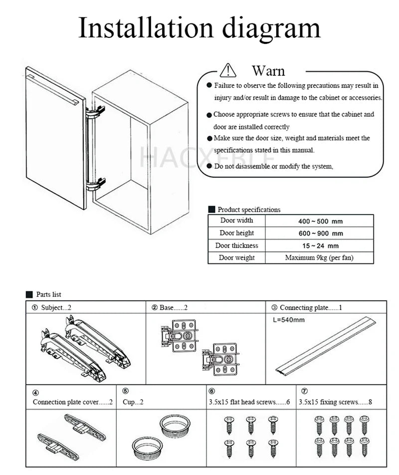 Cabinet Bus Door Hinges Wardrobe Folding Silent Slide Rail Lateral Swing Opening Damping Buffer Door Hinge Furniture Hardware