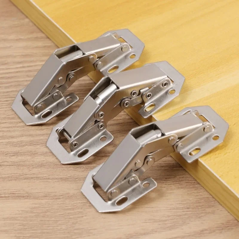2/10PCS 90 Degree Steel Cabinet Hinges No-Drilling Buffer Hinge Kitchen Cabinet Cupboard Hinges DIY Furniture Hardware Tools