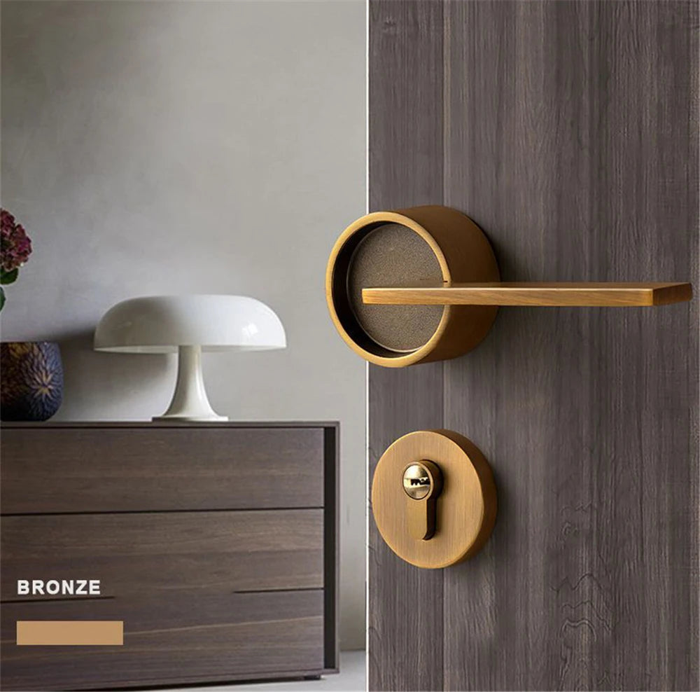 Luxury Silent Door Lock Bedroom Door Handle with Lock Interior Security Door Handle Lock Cylinder Security Mute Split Door Locks