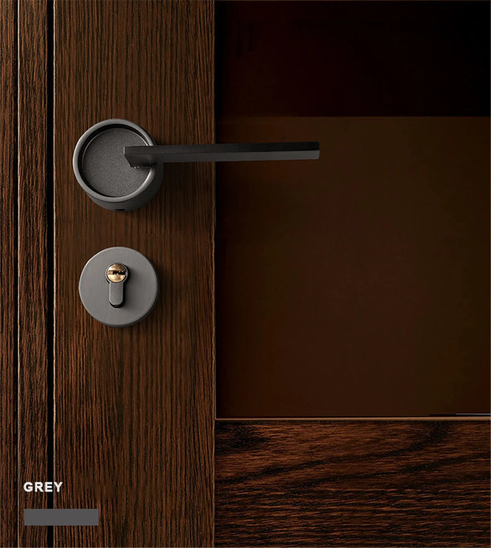 Luxury Silent Door Lock Bedroom Door Handle with Lock Interior Security Door Handle Lock Cylinder Security Mute Split Door Locks
