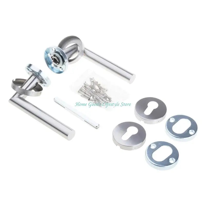 E74E Steel Door Handle Set with Key Access Round Door Handle set for Interior door