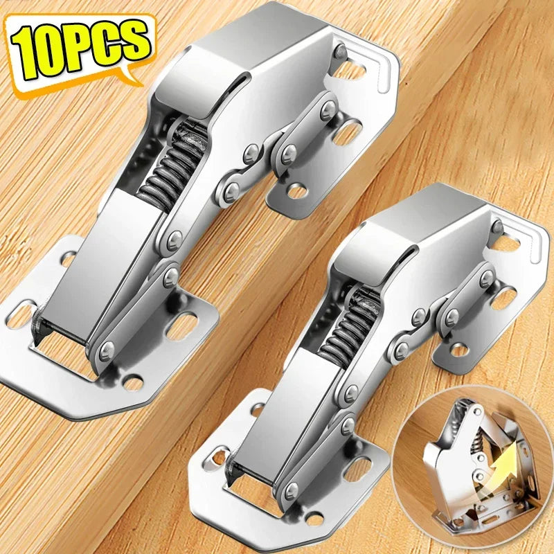 10/1PCS Cabinet Hinges 90 Degree No-Drilling Hole Hydraulic Buffer Hinge Soft Close Concealed Cupboard Door Furniture Hinges