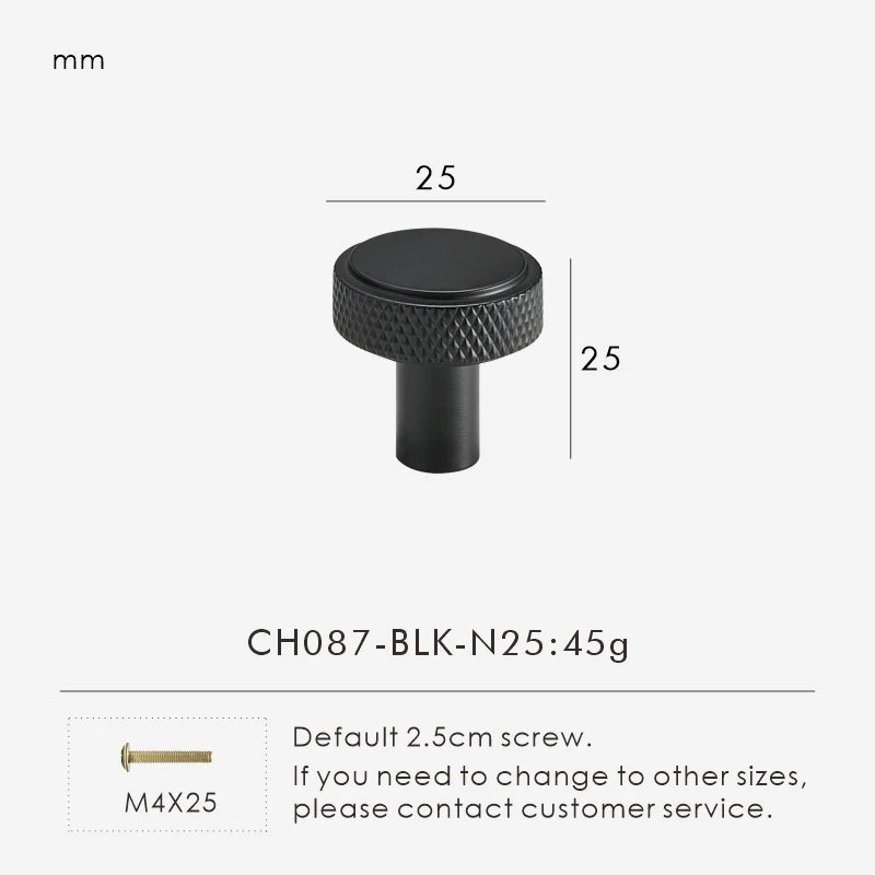 Nurlin Solid Brass Knurled Cabinet Knobs Wardrobe Handle T-bar Antique Bronze Gold Black Handle Available In Multiple Sizes