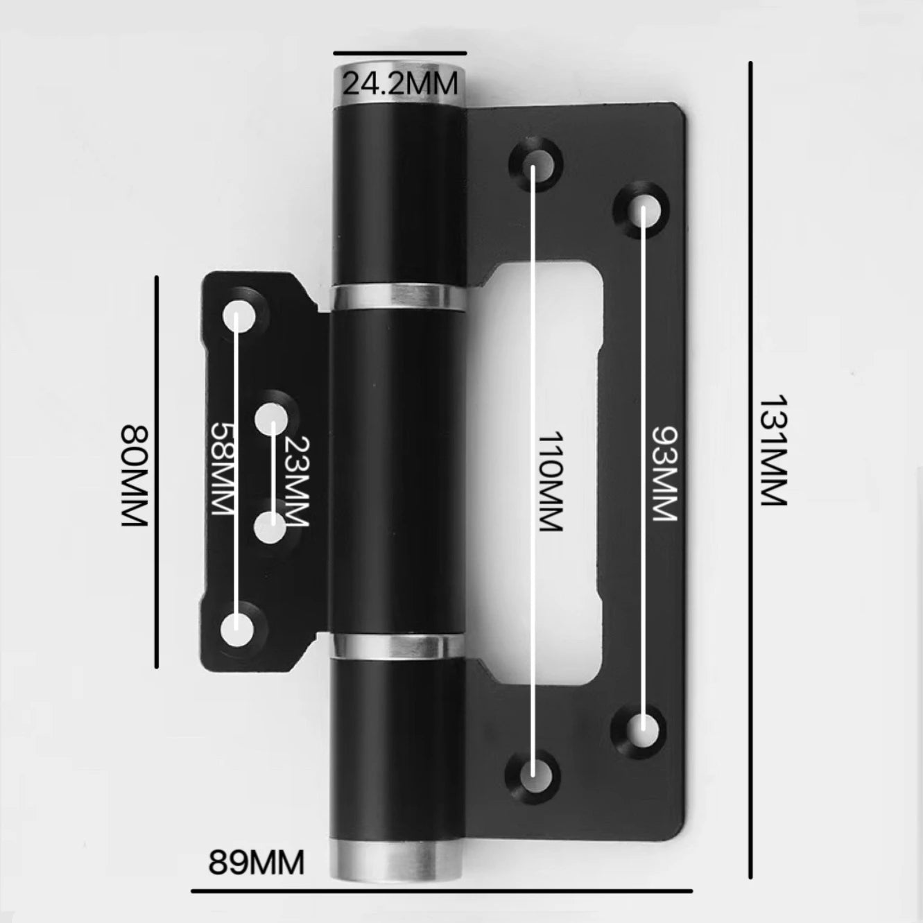 5-inch Hydraulic Damping Buffer Hinge Aluminum Alloy Flat Opening Hinge Automatic Door Closer Multifunctional Door Hardware