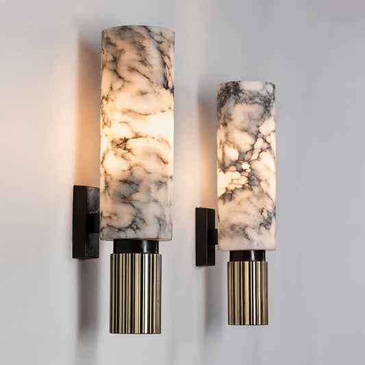 Europe Modern Luxury Natural Marble Wall Lamp Living Room Bedside Bedroom Decoration Led Light Fixtures Vintage Tv Wall Sconce