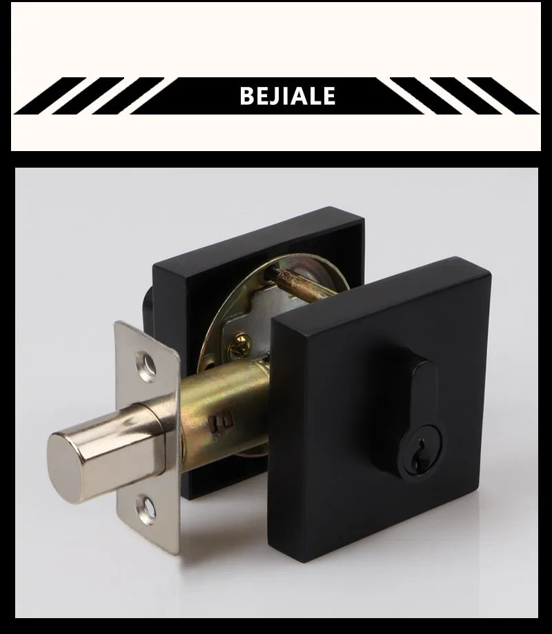 Zinc Alloy Deadlock Invisible Exit Square Door Lock Indoor Bedroom Passage Auxiliary Lock Door Single Tongue Hidden Lock