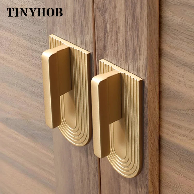 Golden Cupboard Door Handle Modern Minimalist Wardrobe Door Knob Drawer Knobs Shoe Cabinet Handle Furniture Handle