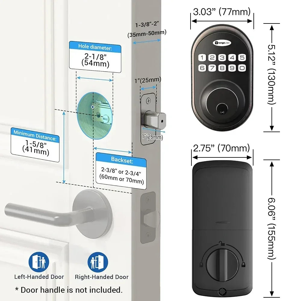 EUUKAIHG Keyless Entry Door Lock, One-Touch Lock/Unlock, Deadbolt Lock with Keypad and Key, Auto Lock for Door