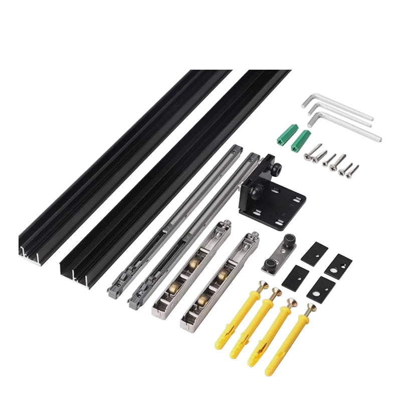 Hidden Ghost Door Track Hardware Sliding Door Slide Rail Kit 80kg Load Bearing Aluminum Alloy Track for Door Widths 700mm-1200mm